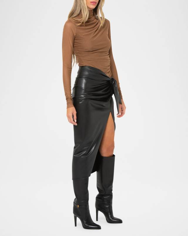 Paxton Gathered Turtleneck Top